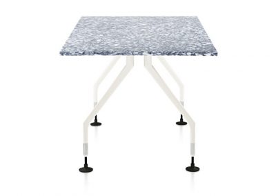 RePlastic Table: Quarry top, White Angled legs