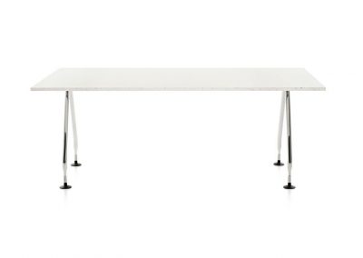 RePlastic Table: Snowstorm top, Polished legs
