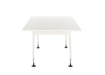 RePlastic Table: Snowstorm top, White Straight legs